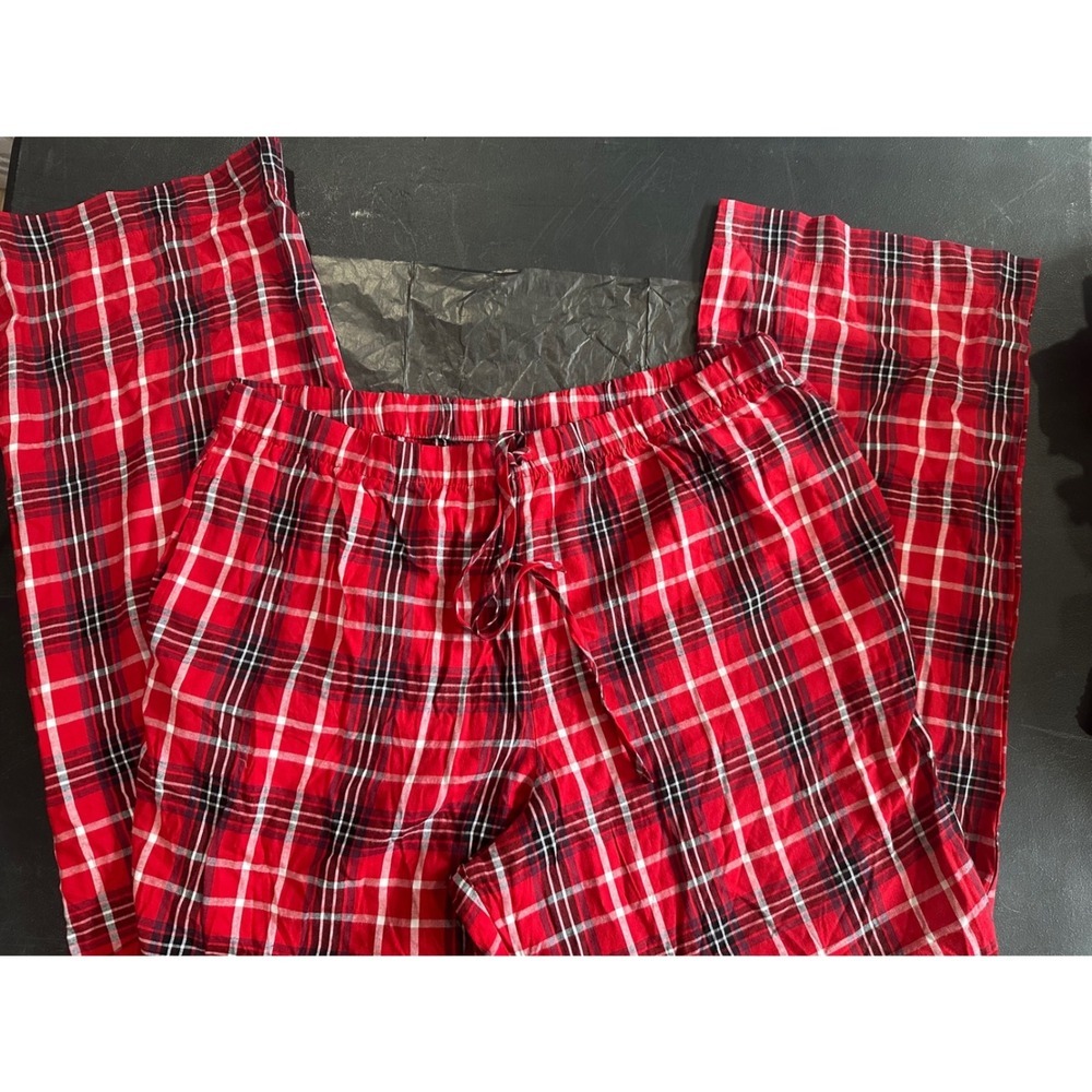 Victoria's Secret PINK Red Plaid Pajama Pants XL Sleepwear Drawstring NWT